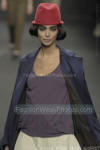 Fashion Week Photos from Romeo Gigli Milan 2007 - red hat purple shirt blue coat